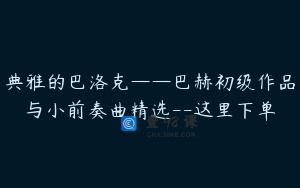 典雅的巴洛克——巴赫初级作品与小前奏曲精选--这里下单