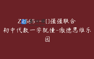 Z2565---[]强强联合初中代数一学就懂-傲德思维乐园