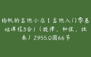 杨帆的吉他小店【吉他入门零基础课程3合1（旋律，和弦，独奏）2955.0圆66节