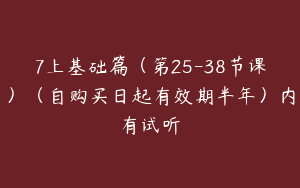 7上基础篇（第25-38节课）（自购买日起有效期半年）内有试听