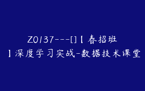 Z0137---[]【春招班】深度学习实战-数据技术课堂