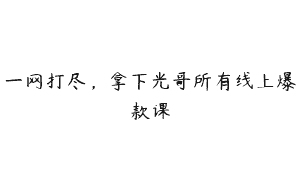 一网打尽，拿下光哥所有线上爆款课