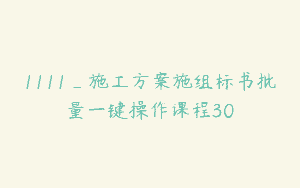 1111_施工方案施组标书批量一键操作课程30