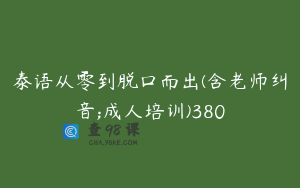 泰语从零到脱口而出(含老师纠音;成人培训)380