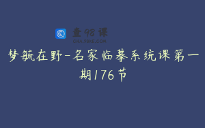 梦毓在野-名家临摹系统课第一期176节