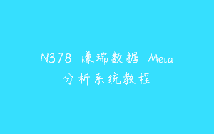 N378-谦瑞数据-Meta分析系统教程