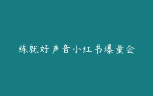 练就好声音小红书爆量会