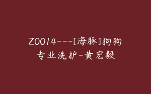 Z0014---[海豚]狗狗专业洗护-黄宏毅