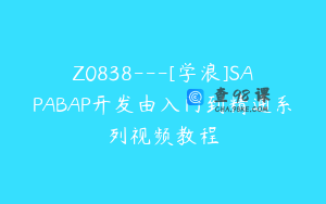 Z0838---[学浪]SAPABAP开发由入门到精通系列视频教程