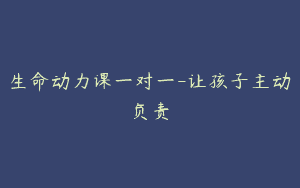 生命动力课一对一-让孩子主动负责