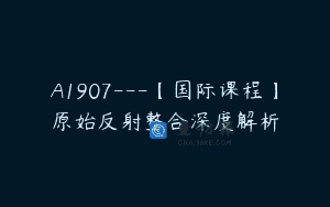 A1907—【国际课程】原始反射整合深度解析