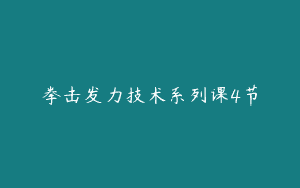 拳击发力技术系列课4节