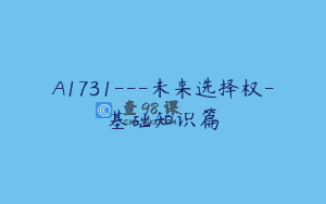 A1731—未来选择权-基础知识篇