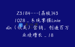 Z3184—[荔枝]431028_系统掌握LinkedIn（领英）营销，创造百万业绩增长_18