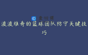 波波维奇的篮球团队防守关键技巧