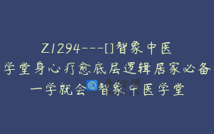 Z1294—[]智象中医学堂身心疗愈底层逻辑居家必备一学就会-智象中医学堂