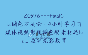 Z0976—FinalCut调色方法论：4小时学习自媒体视频影视调色配素材送lut_虚空光影教育