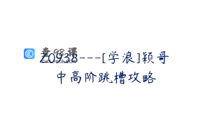 Z0938---[学浪]颖哥中高阶跳槽攻略