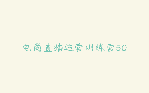 电商直播运营训练营50