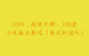1095_视频手册：100套小吃面点教程（秦汉轩团队）