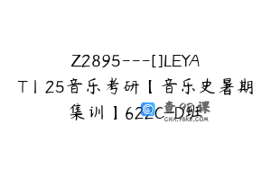 Z2895---[]LEYAT丨25音乐考研【音乐史暑期集训】622C-D班