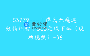 S3779---【谭氏无痛速效特训营】300元线下班（现场视频）-36