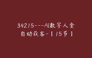 34215---AI数字人全自动获客-【15节】