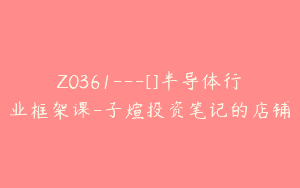 Z0361---[]半导体行业框架课-子煊投资笔记的店铺
