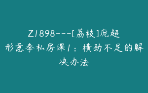 Z1898---[荔枝]庞超形意拳私房课1：横劲不足的解决办法