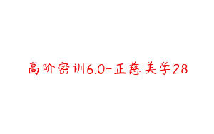 高阶密训6.0-正慈美学28