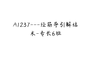 A1237—经筋导引解结术-专长6班