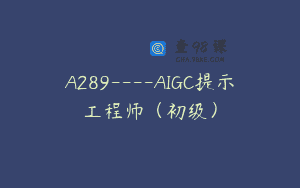 A289—-AIGC提示工程师（初级）