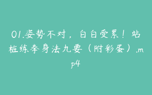 01.姿势不对，白白受累！站桩练拳身法九要（附彩蛋）.mp4