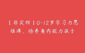 【非实物】0-12岁学习力思维课，培养有内驱力孩子