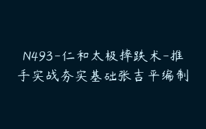 N493-仁和太极摔跌术-推手实战夯实基础张吉平编制