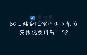 BG_结合PEAK训练框架的实操视频讲解–52