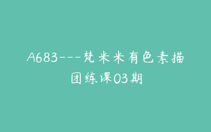 A683---梵米米有色素描团练课03期