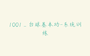 1001_台球基本功-系统训练