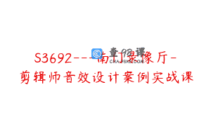 S3692—南门录像厅-剪辑师音效设计案例实战课