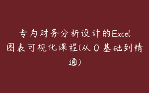 专为财务分析设计的Excel图表可视化课程(从０基础到精通)