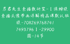 彦君先生素描教研室-【保姆级素描头像带画详解精品课默认班级-7082697687417493796】-29900圆-14节