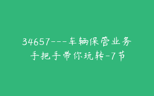 34657---车辆保管业务手把手带你玩转-7节