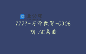 7223-万泽教育-0306期-AE高薪