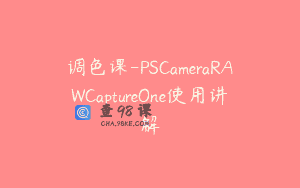 调色课-PSCameraRAWCaptureOne使用讲解