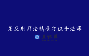足反射疗法精准定位手法课