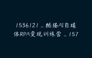 1536121_酷猫AI自媒体RPA变现训练营_157