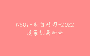 N501-朱白游刃-2022度篆刻高研班