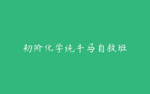 初阶化学纯牛马自救班