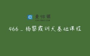 466_杨黎霞训犬基础课程