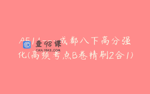 A511—成都八下高分强化(高频考点B卷精刷2合1)